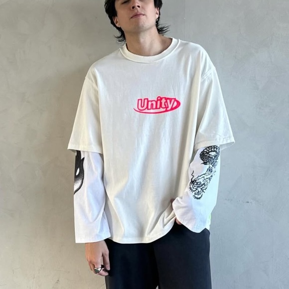 NWT Heron Preston x H&M UNITY Ivory  Long Sleeve Tee size M - Picture 1 of 9